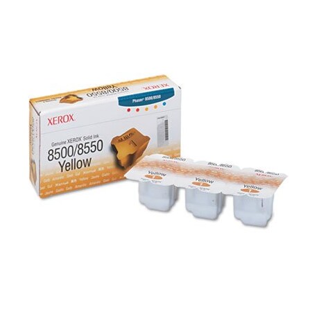 Xerox Solid Ink, F/ Phaser8500/8550,3000 Page Yield, Yellow, 3PK 108R00671